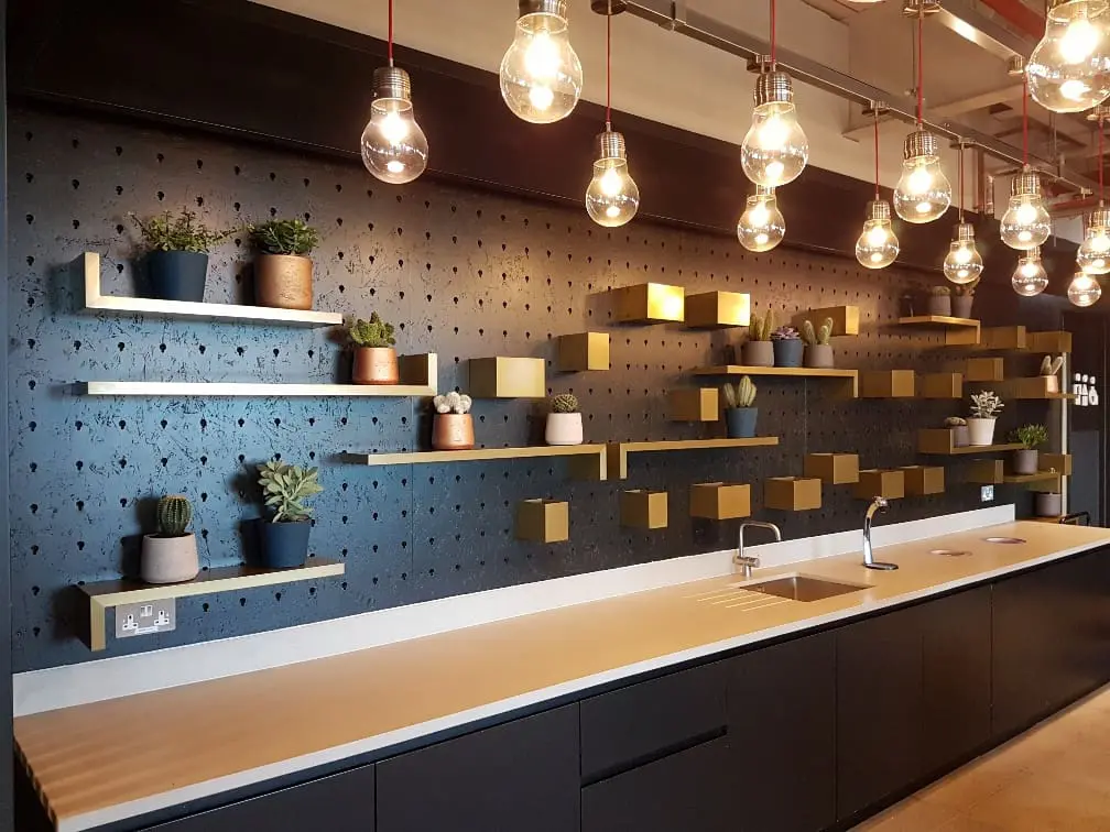 Succulents in tiny pots office biophilia