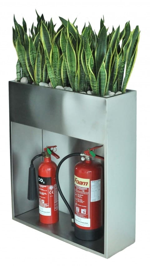 Office Space Saving Plant Ideas: fire extinguisher
