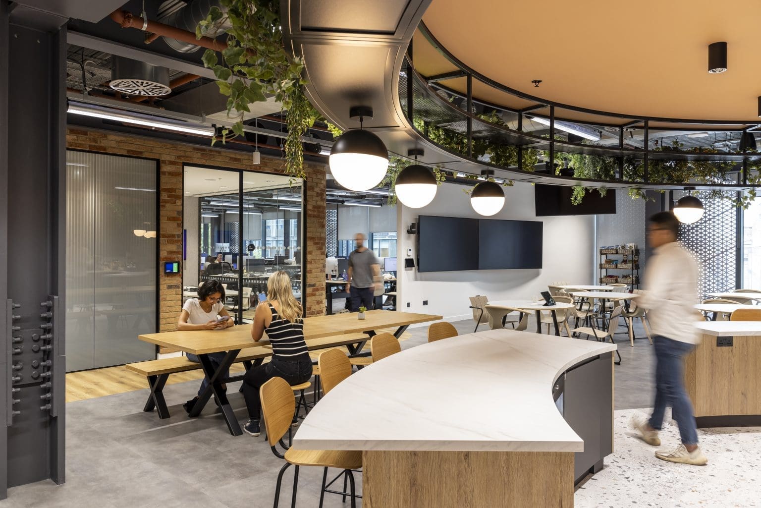 Replica hanging plants by planteria in the stunning bazaar voice london office