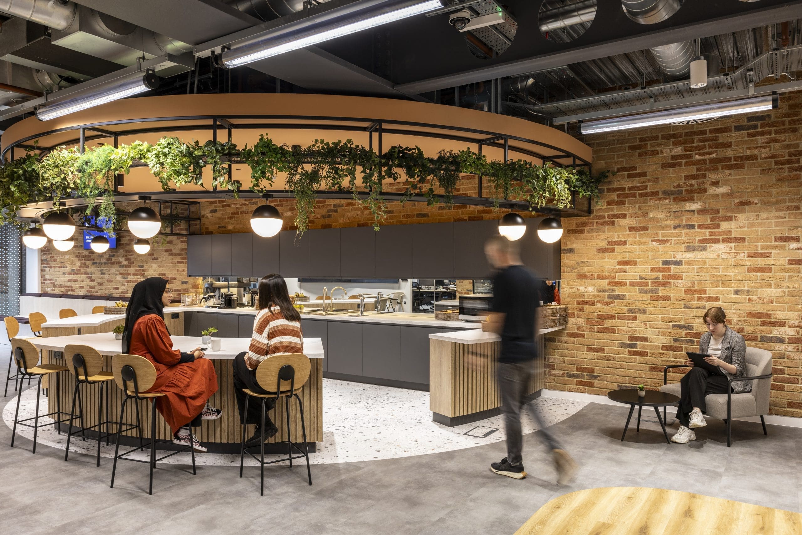 Replica hanging plants by planteria in the stunning bazaar voice london office