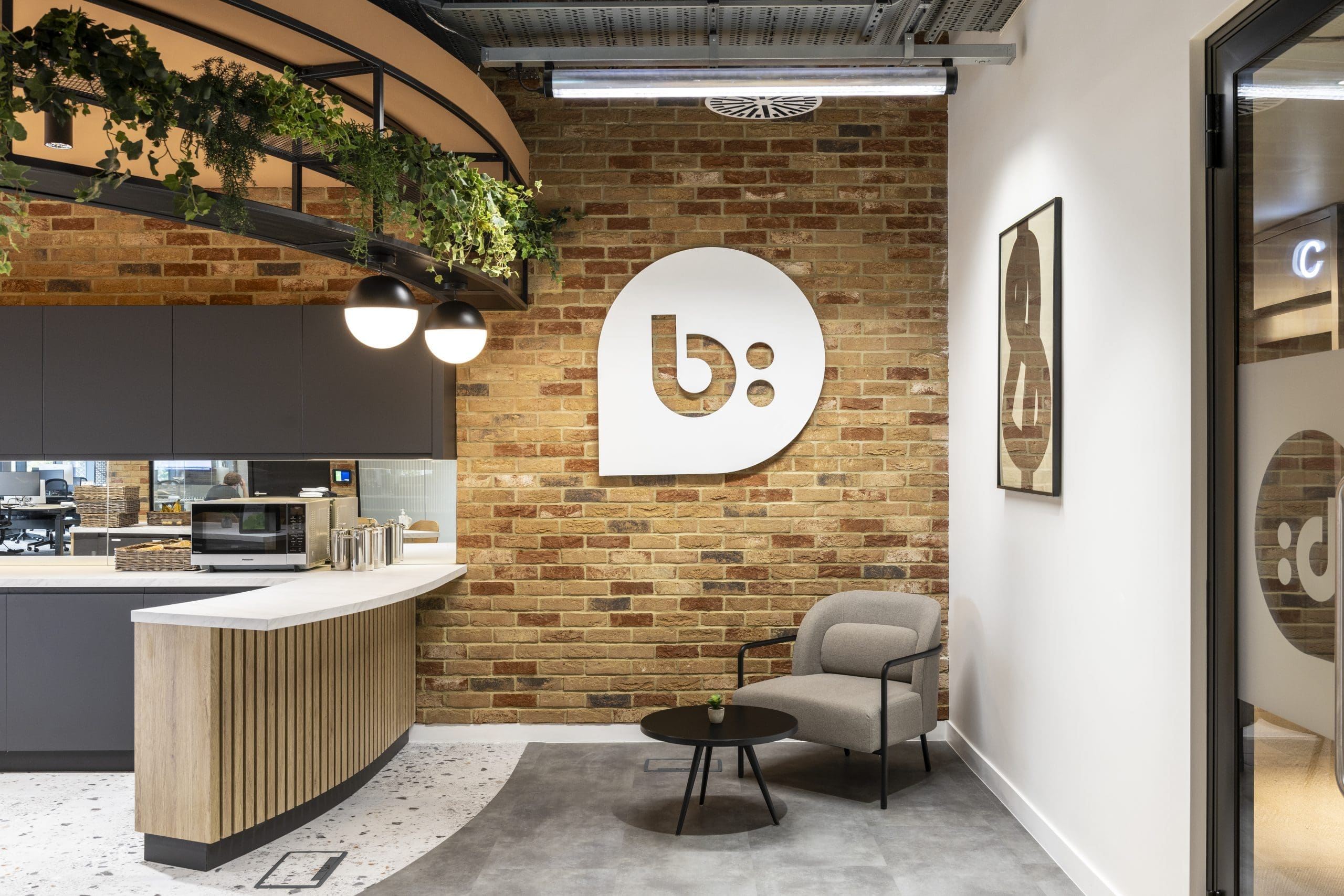 Replica hanging plants by planteria in the stunning bazaar voice london office